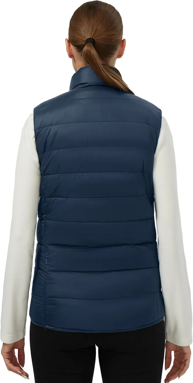 Pioneer Camp Puffer Vest Women Lightweight Packable Sleeveless Bubble Quilted Zip Up Padded Warm Winter Outerwear Puffy Vests