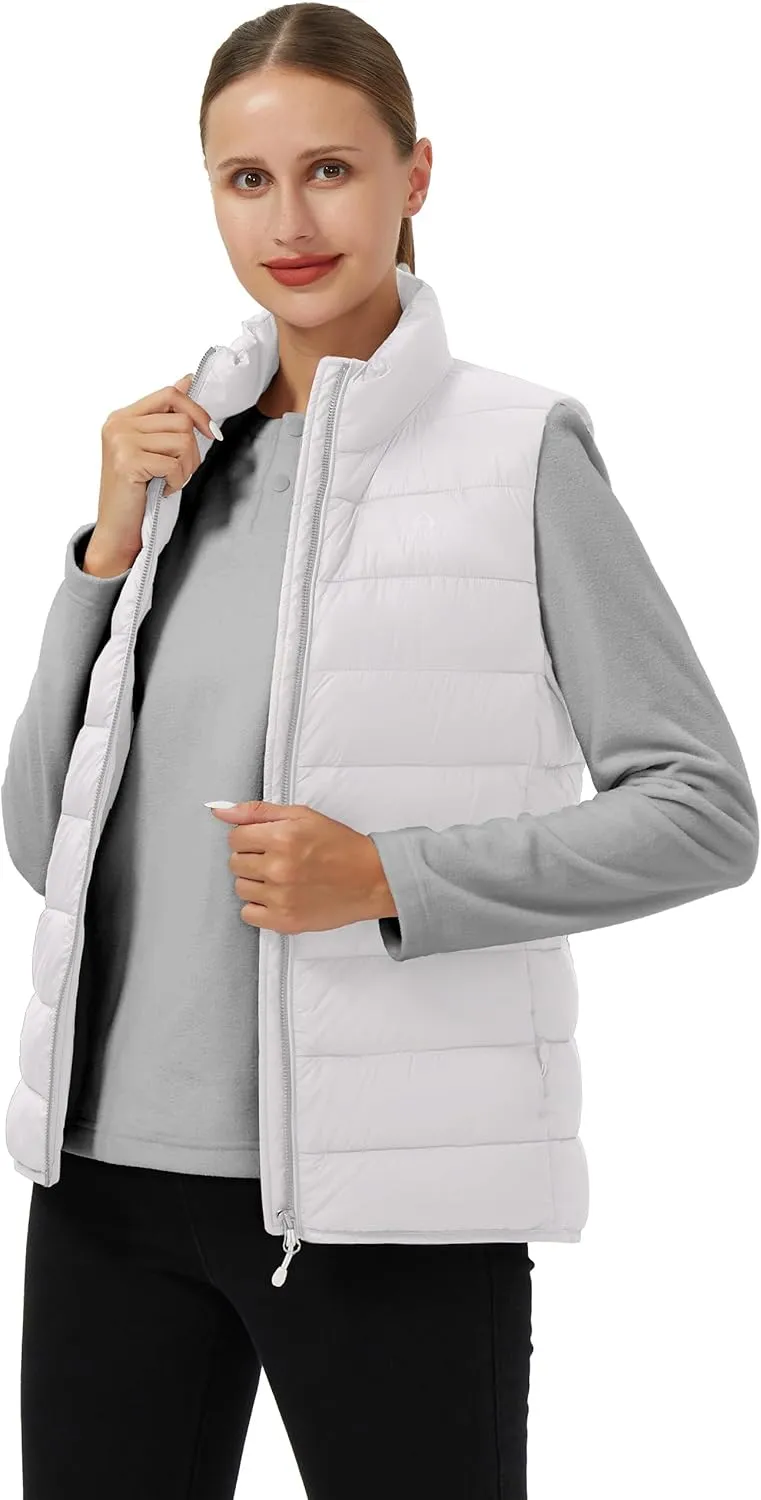 Pioneer Camp Puffer Vest Women Lightweight Packable Sleeveless Bubble Quilted Zip Up Padded Warm Winter Outerwear Puffy Vests