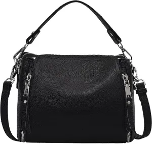 Premium Genuine Leather Women's Saddle Bag Stylish Cowhide Shoulder Handbag for Women Versatile Mailman Bag