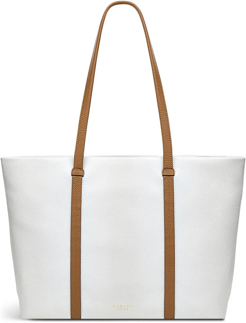 RADLEY London Farringdon Womens Medium Leather Tote Bag, Bright White