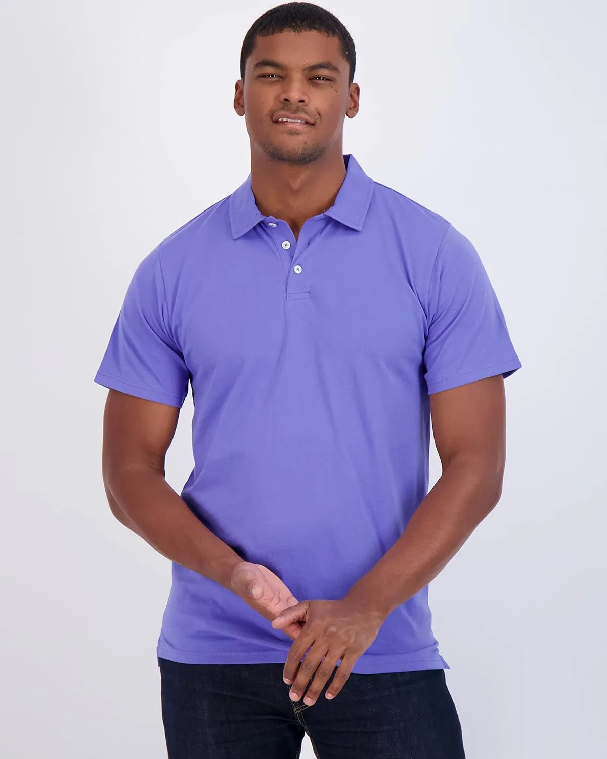 Real Essentials 3 Pack: Men's Jersey Cotton Short Sleeve Polo Shirt - Breathable Performance Polo (Available in Big & Tall)