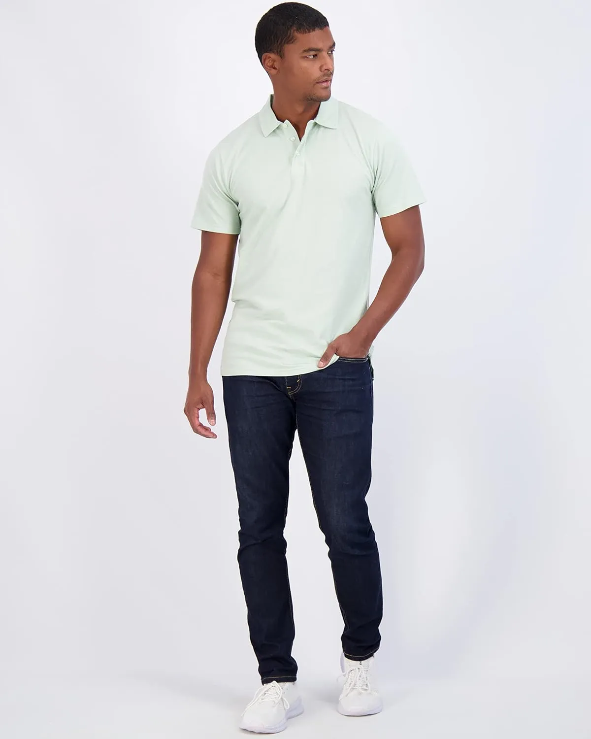 Real Essentials 3 Pack: Men's Jersey Cotton Short Sleeve Polo Shirt - Breathable Performance Polo (Available in Big & Tall)