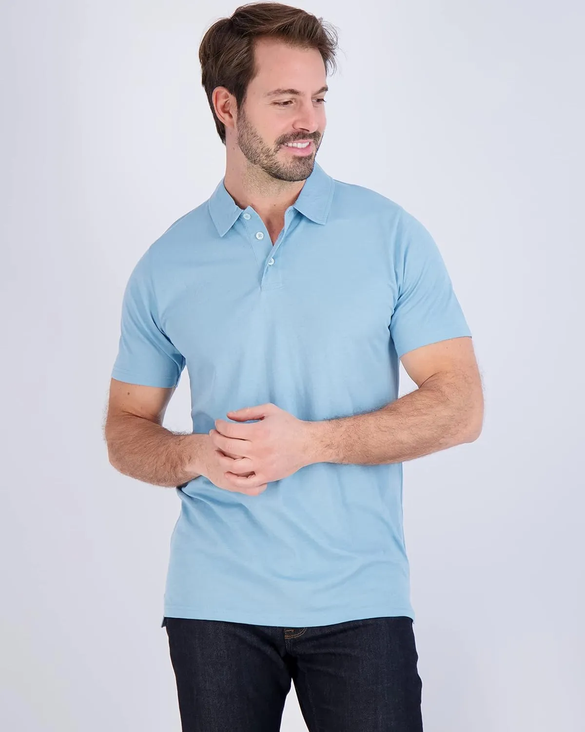 Real Essentials 3 Pack: Men's Jersey Cotton Short Sleeve Polo Shirt - Breathable Performance Polo (Available in Big & Tall)