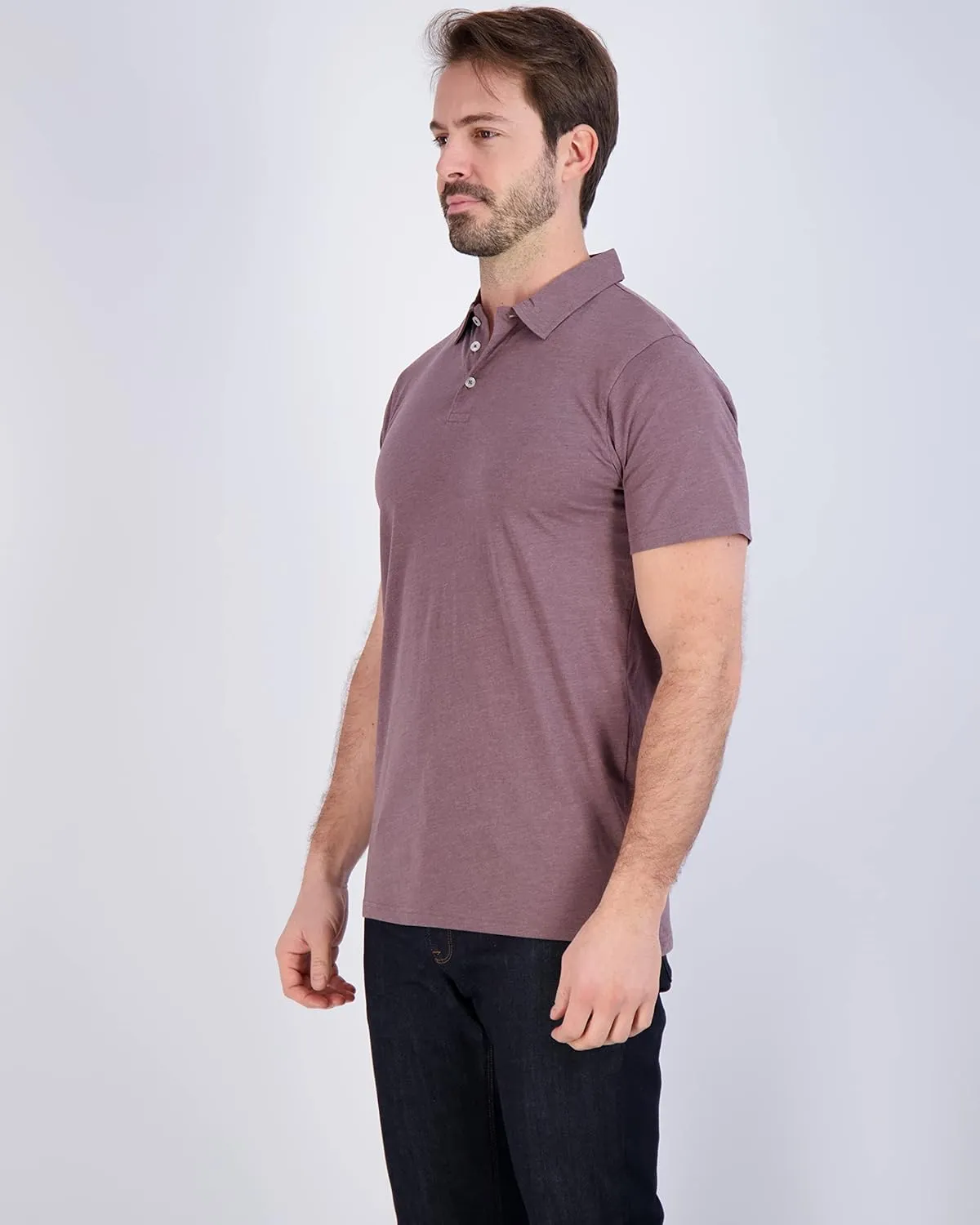 Real Essentials 3 Pack: Men's Jersey Cotton Short Sleeve Polo Shirt - Breathable Performance Polo (Available in Big & Tall)