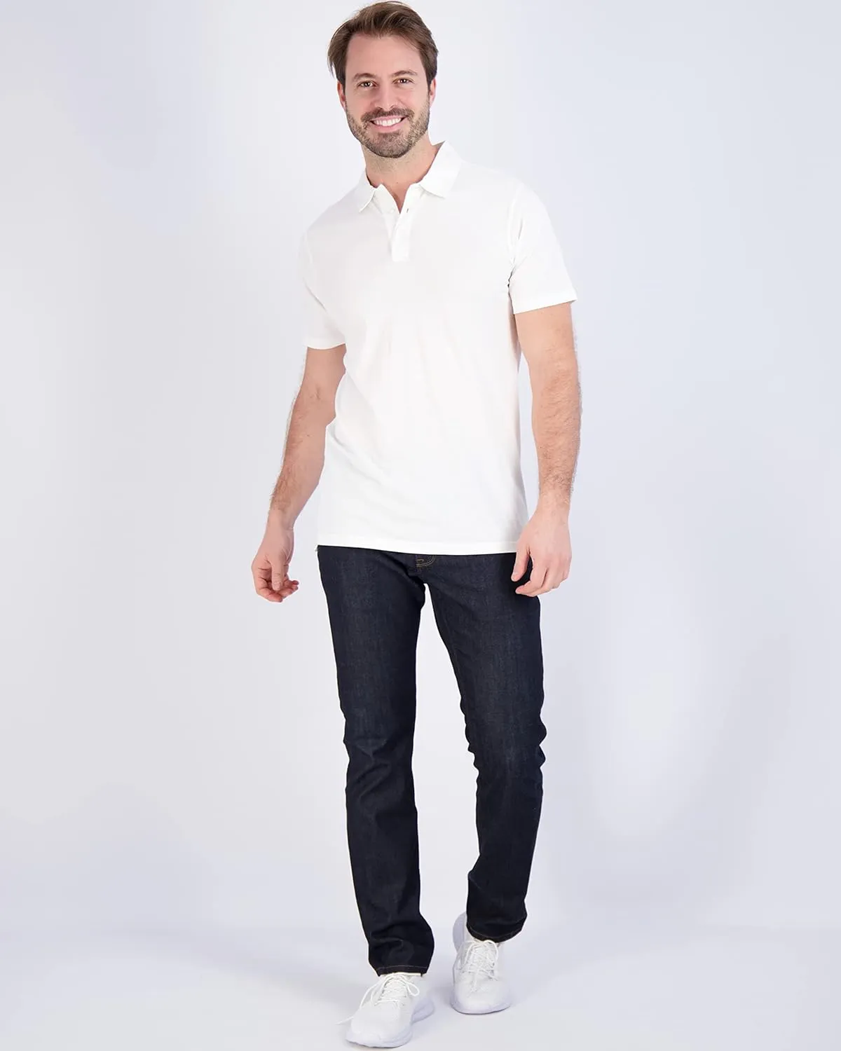 Real Essentials 3 Pack: Men's Jersey Cotton Short Sleeve Polo Shirt - Breathable Performance Polo (Available in Big & Tall)