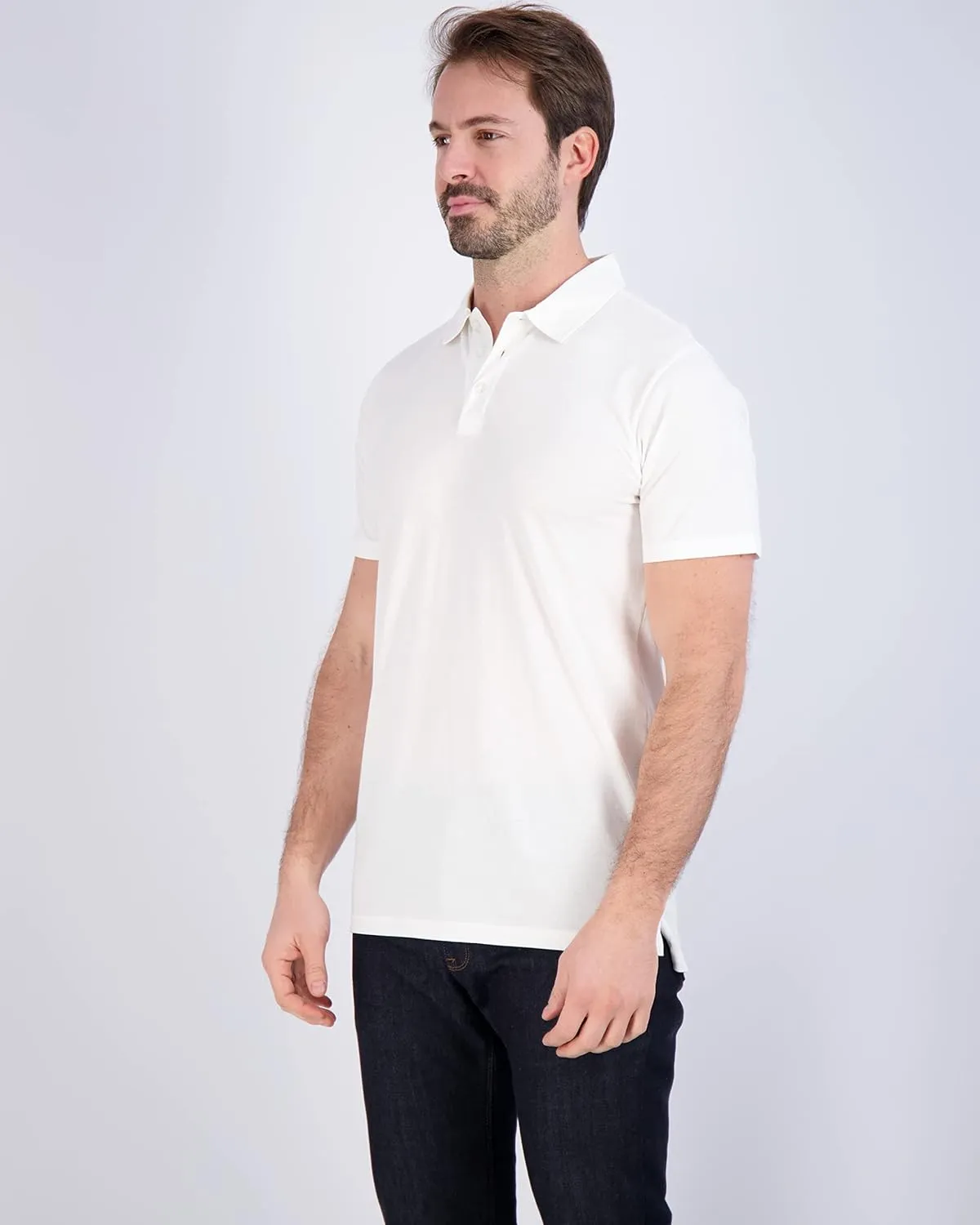 Real Essentials 3 Pack: Men's Jersey Cotton Short Sleeve Polo Shirt - Breathable Performance Polo (Available in Big & Tall)