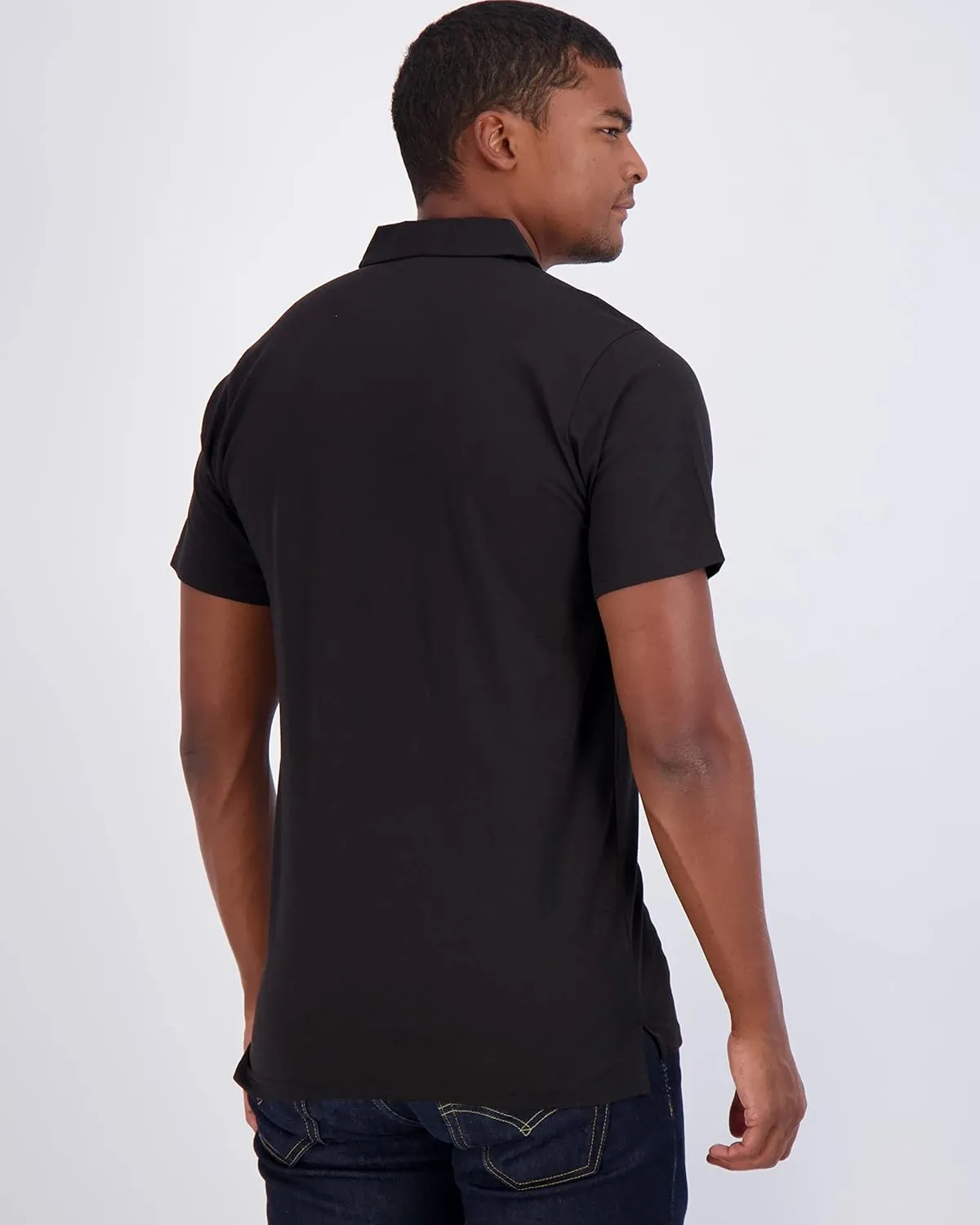 Real Essentials 3 Pack: Men's Jersey Cotton Short Sleeve Polo Shirt - Breathable Performance Polo (Available in Big & Tall)