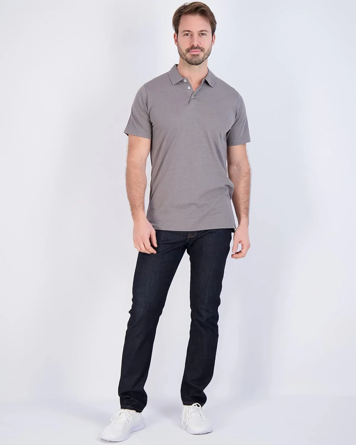 Real Essentials 3 Pack: Men's Jersey Cotton Short Sleeve Polo Shirt - Breathable Performance Polo (Available in Big & Tall)