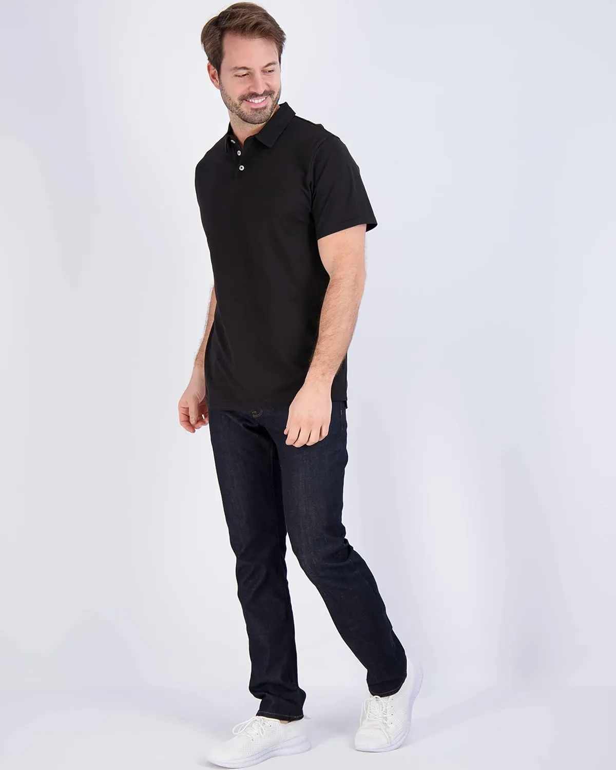 Real Essentials 3 Pack: Men's Jersey Cotton Short Sleeve Polo Shirt - Breathable Performance Polo (Available in Big & Tall)