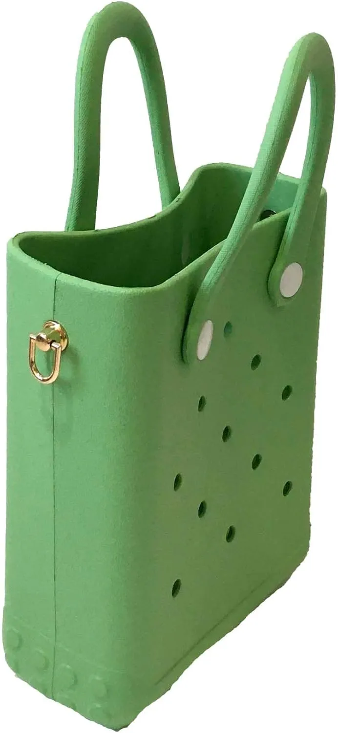 Reva Silicone Mini Bucket Tote Crossbody Bag Perforated Tote Versatile Mini Beach & Everyday Bag