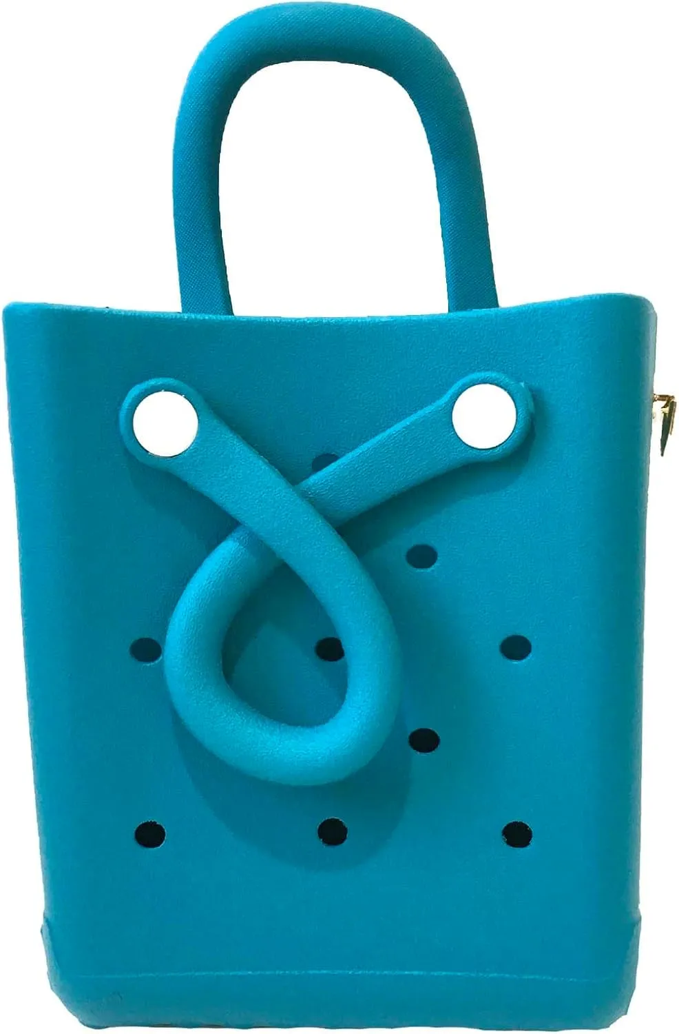 Reva Silicone Mini Bucket Tote Crossbody Bag Perforated Tote Versatile Mini Beach & Everyday Bag