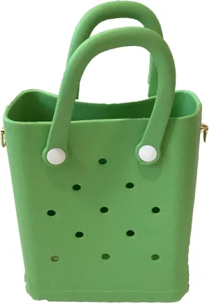 Reva Silicone Mini Bucket Tote Crossbody Bag Perforated Tote Versatile Mini Beach & Everyday Bag