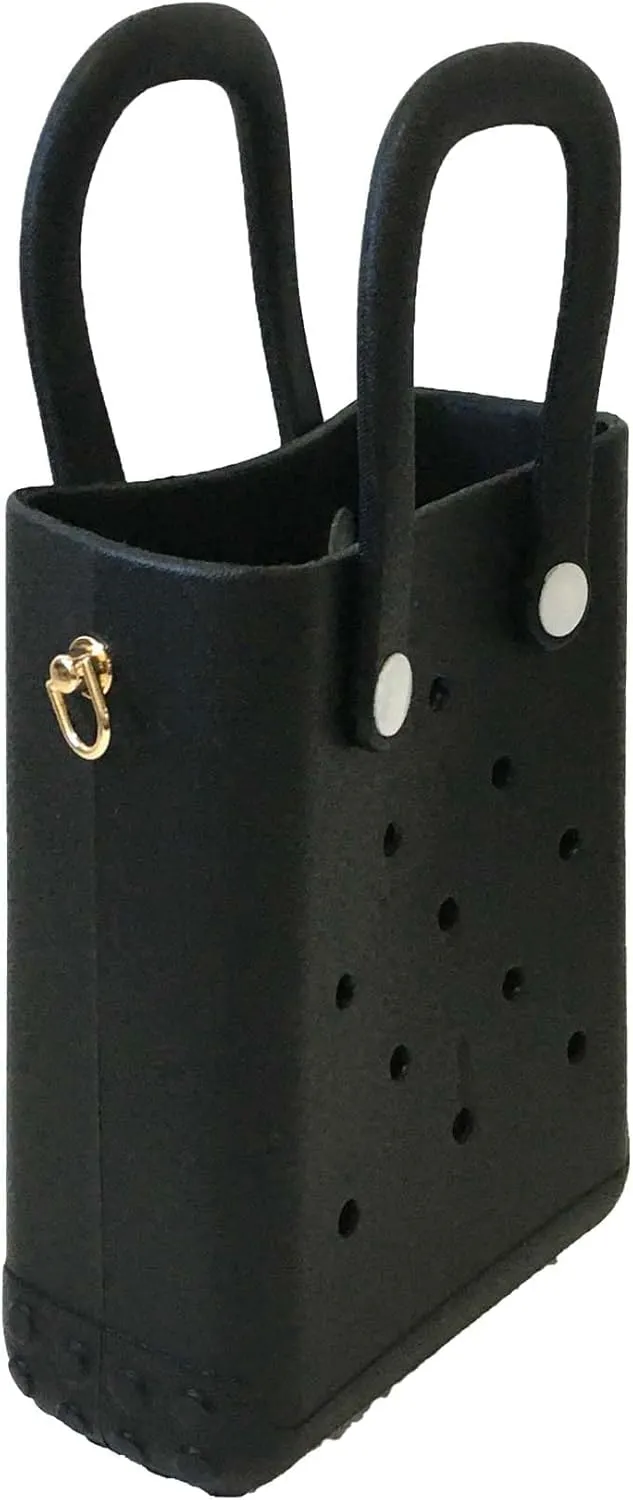 Reva Silicone Mini Bucket Tote Crossbody Bag Perforated Tote Versatile Mini Beach & Everyday Bag