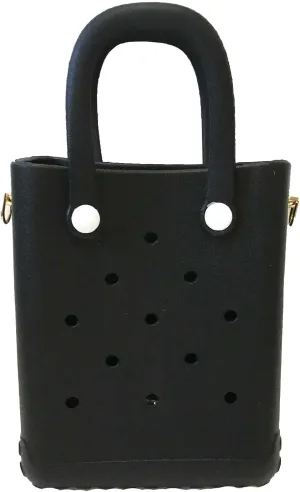 Reva Silicone Mini Bucket Tote Crossbody Bag Perforated Tote Versatile Mini Beach & Everyday Bag