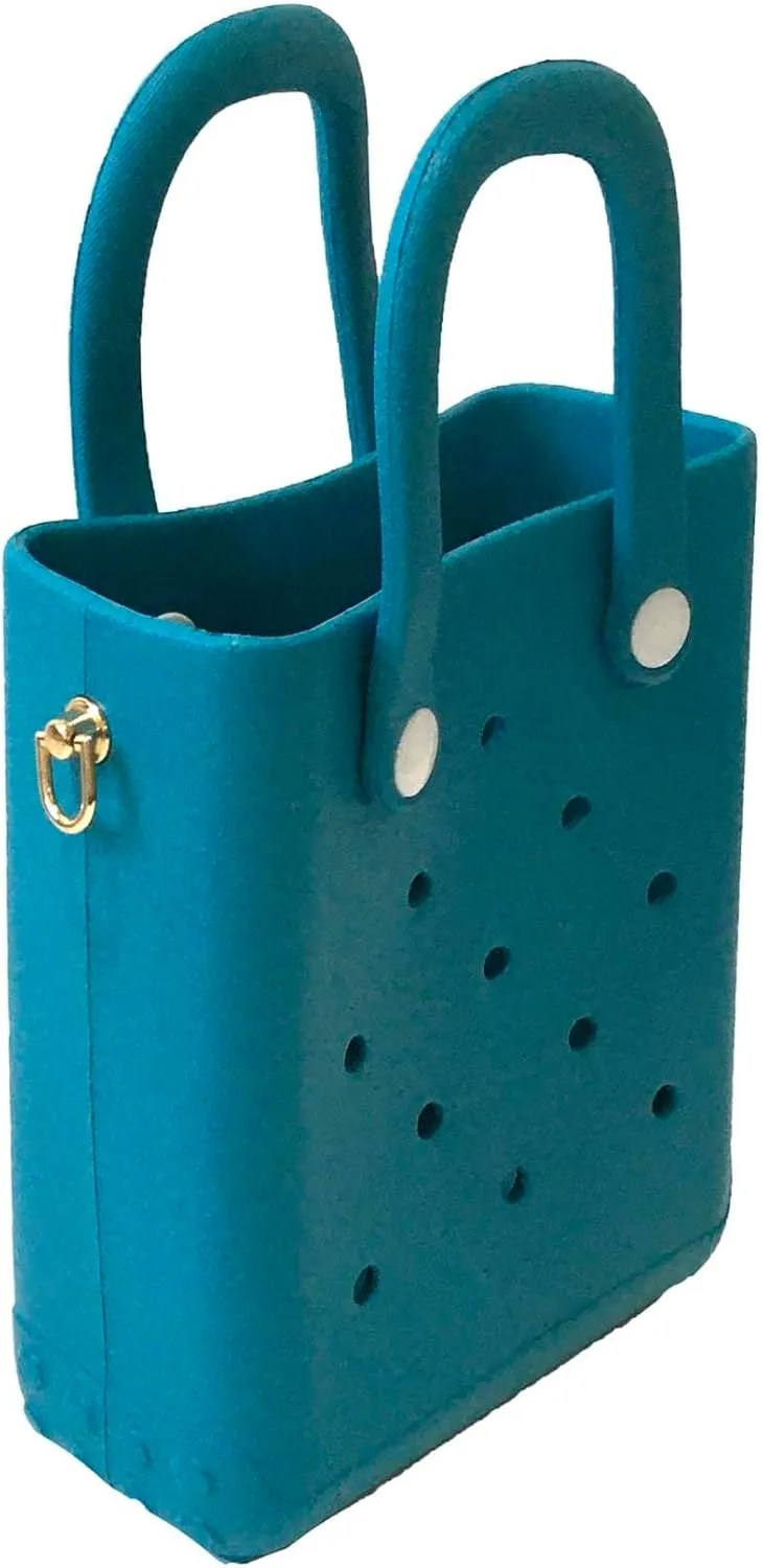 Reva Silicone Mini Bucket Tote Crossbody Bag Perforated Tote Versatile Mini Beach & Everyday Bag