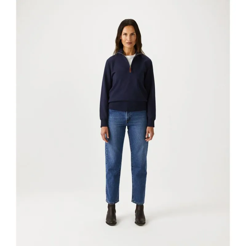R.M.Williams Trickett Ladies Zip Neck Sweatshirt - Navy
