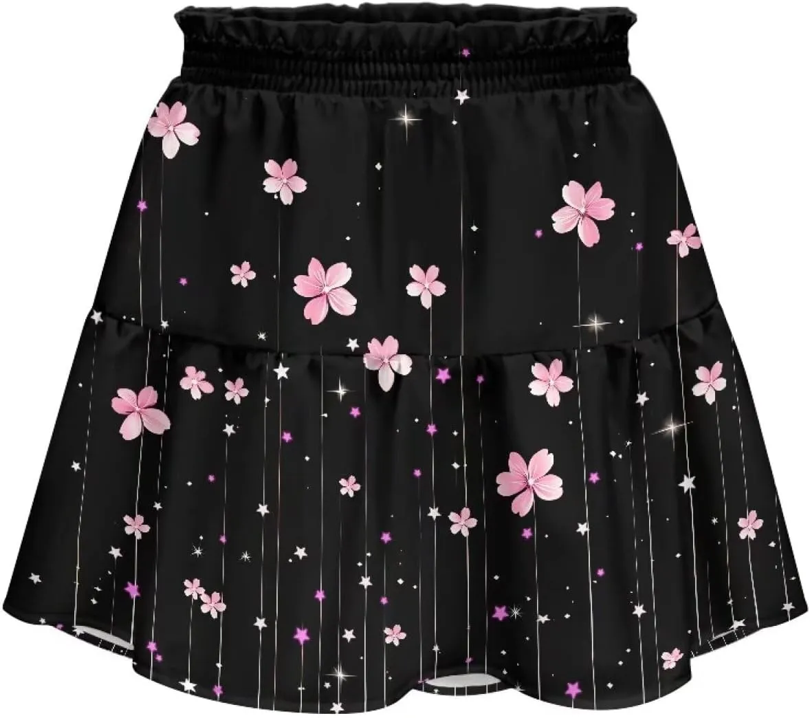 Ruched Skirt for Women Empire Waist Slim Mini Skater Skirt Causal Breathable Soft Short Skirt Basic Summer Outfits