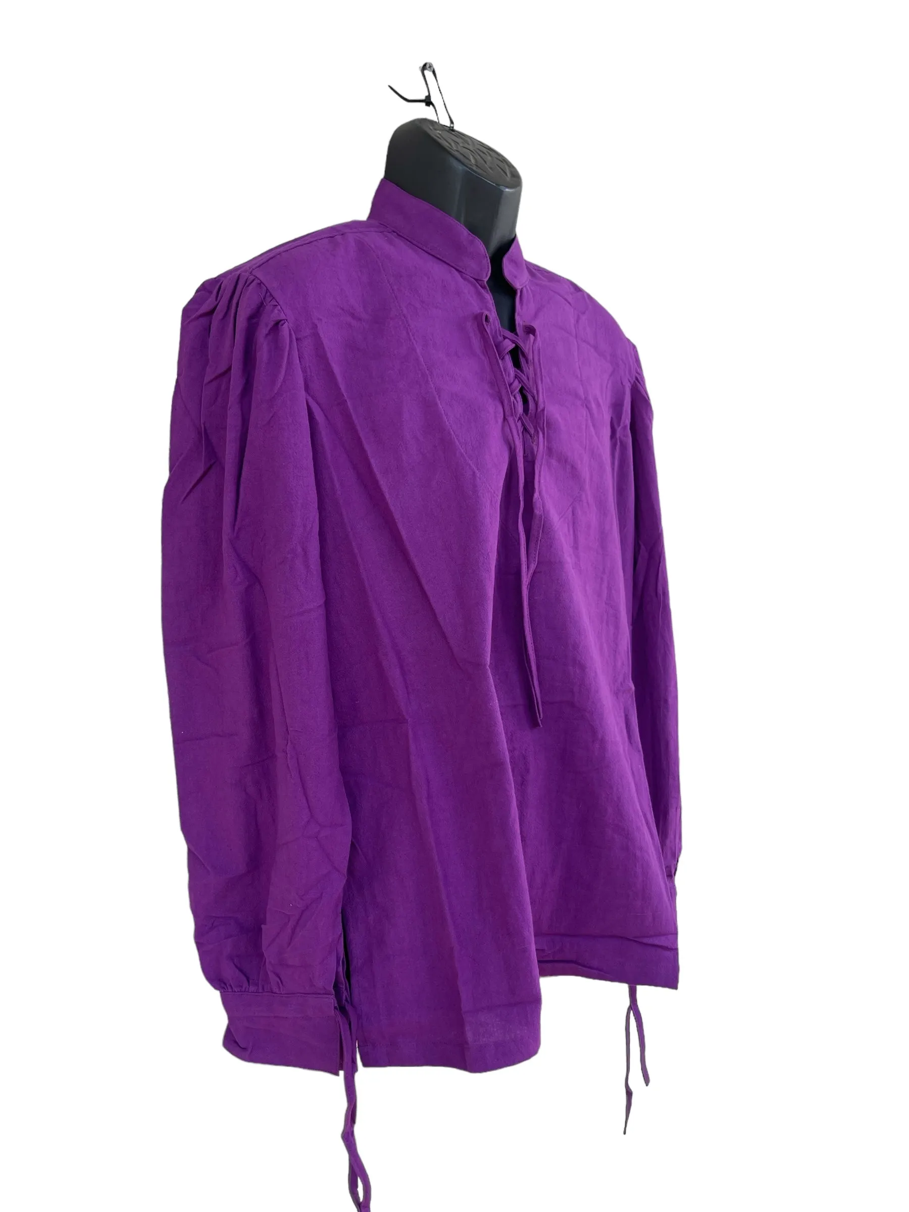 SALE! ‘ Merchant' Renaissance Shirt High Collar - Purple'