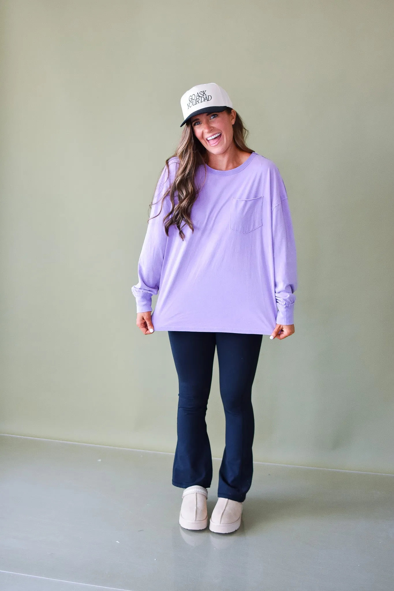 Scottie Long Sleeve Tee in Lavender