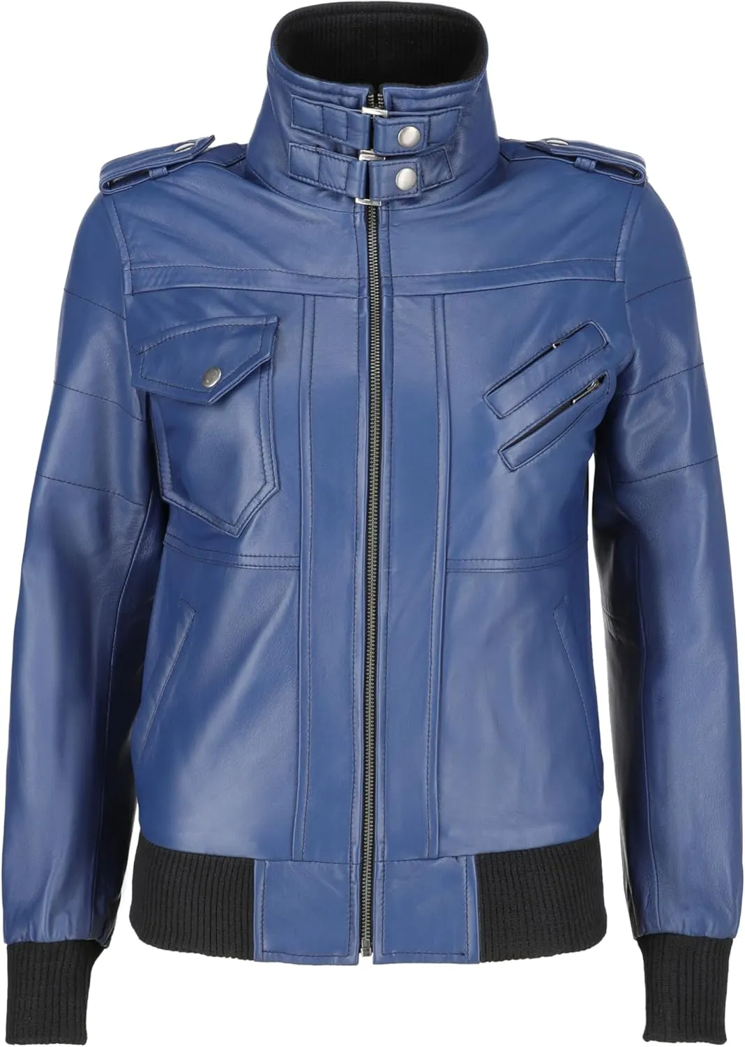 Soft Leather Motorcycle Jacket Women - Slim Leather Biker Jacket for Women