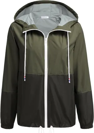 SoTeer Women's Waterproof Raincoat Outdoor Hooded Rain Jacket Windbreaker S-XXXL