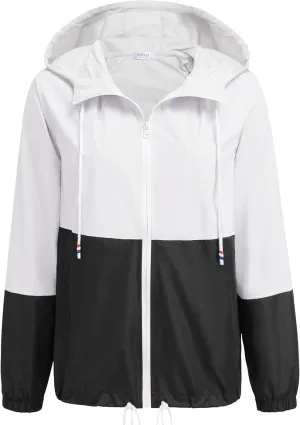 SoTeer Women's Waterproof Raincoat Outdoor Hooded Rain Jacket Windbreaker S-XXXL