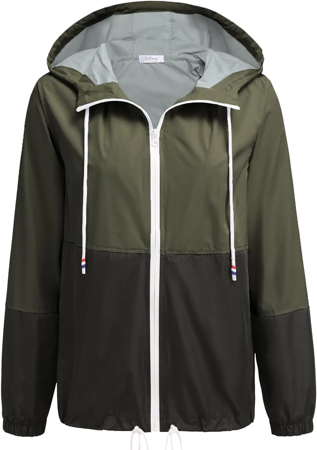SoTeer Women's Waterproof Raincoat Outdoor Hooded Rain Jacket Windbreaker S-XXXL