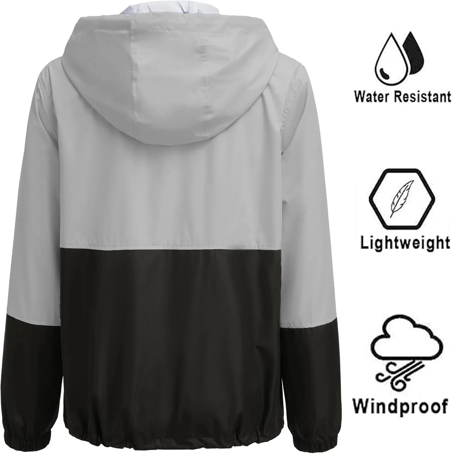 SoTeer Women's Waterproof Raincoat Outdoor Hooded Rain Jacket Windbreaker S-XXXL