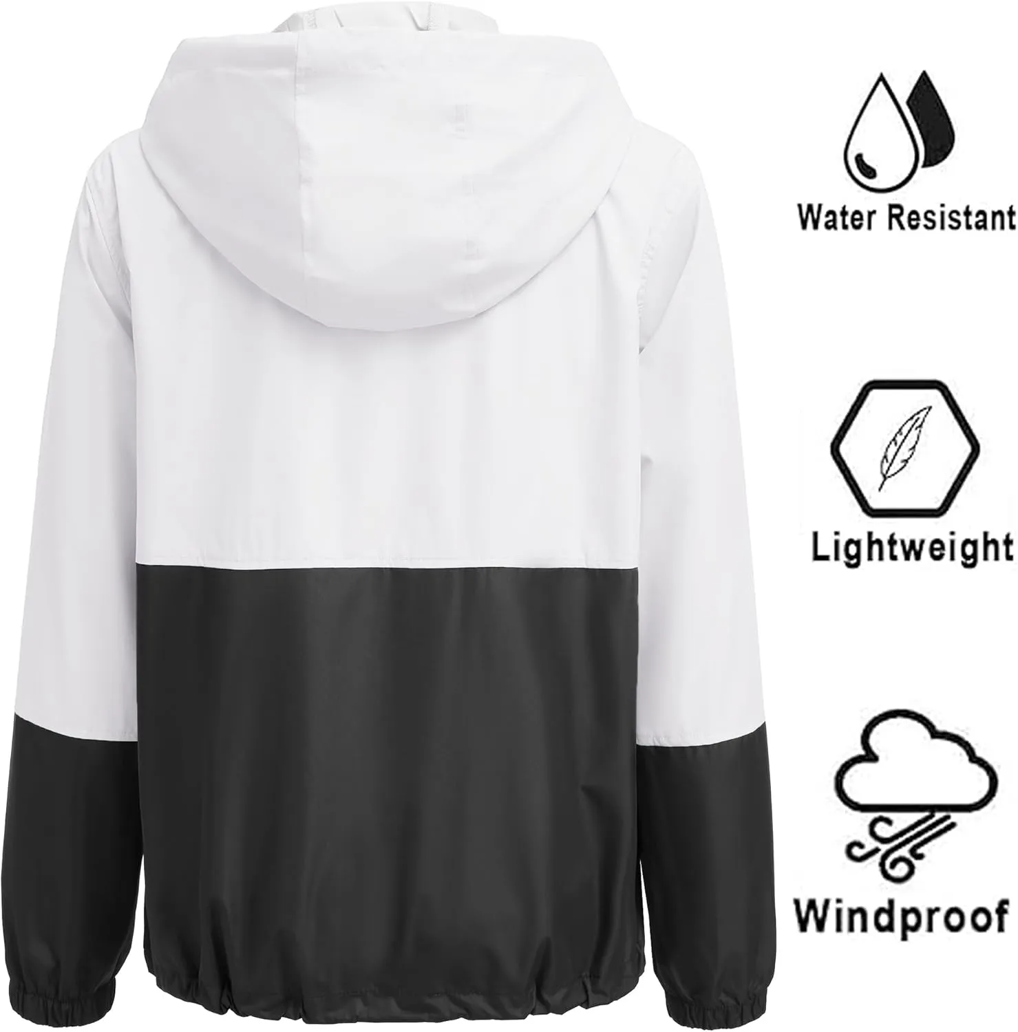 SoTeer Women's Waterproof Raincoat Outdoor Hooded Rain Jacket Windbreaker S-XXXL