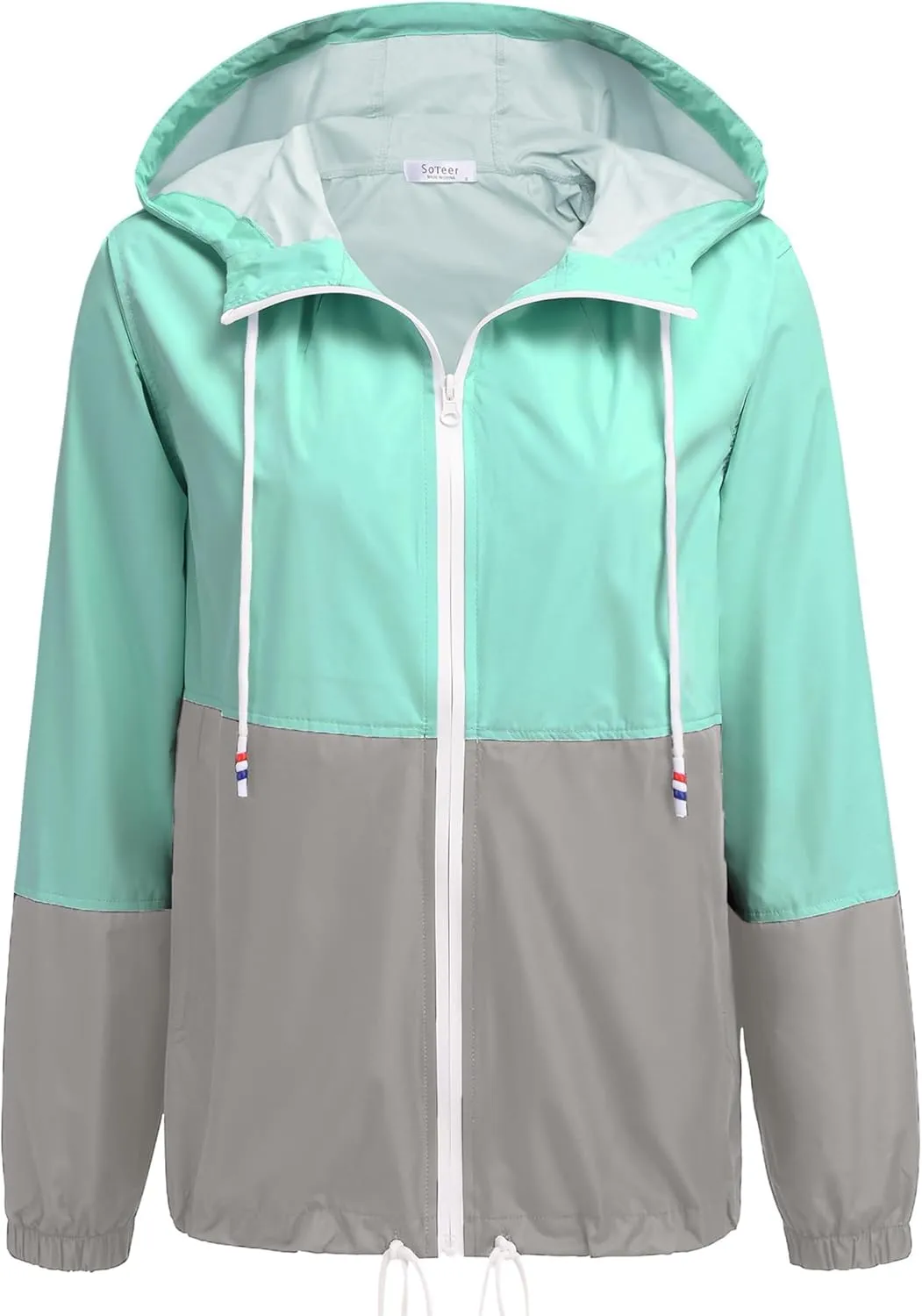 SoTeer Women's Waterproof Raincoat Outdoor Hooded Rain Jacket Windbreaker S-XXXL