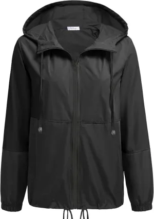 SoTeer Women's Waterproof Raincoat Outdoor Hooded Rain Jacket Windbreaker S-XXXL