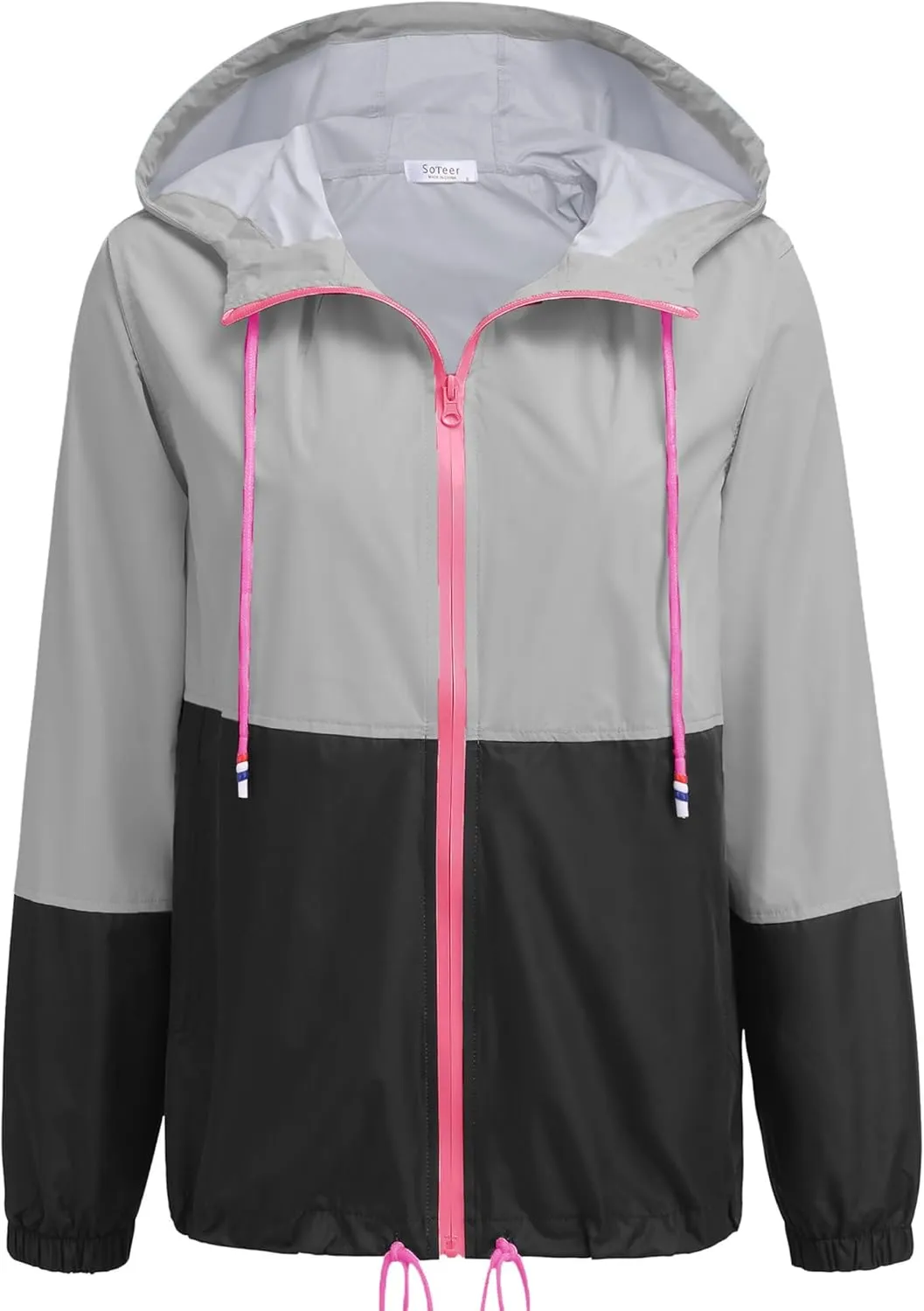 SoTeer Women's Waterproof Raincoat Outdoor Hooded Rain Jacket Windbreaker S-XXXL