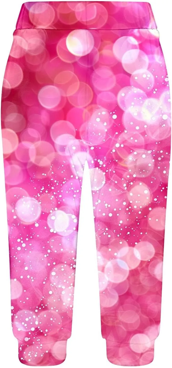 Sparkly Capris for Women High Rise Sequin Sports Athletic Pants Trending Party Cropped Trouser Cute Capri