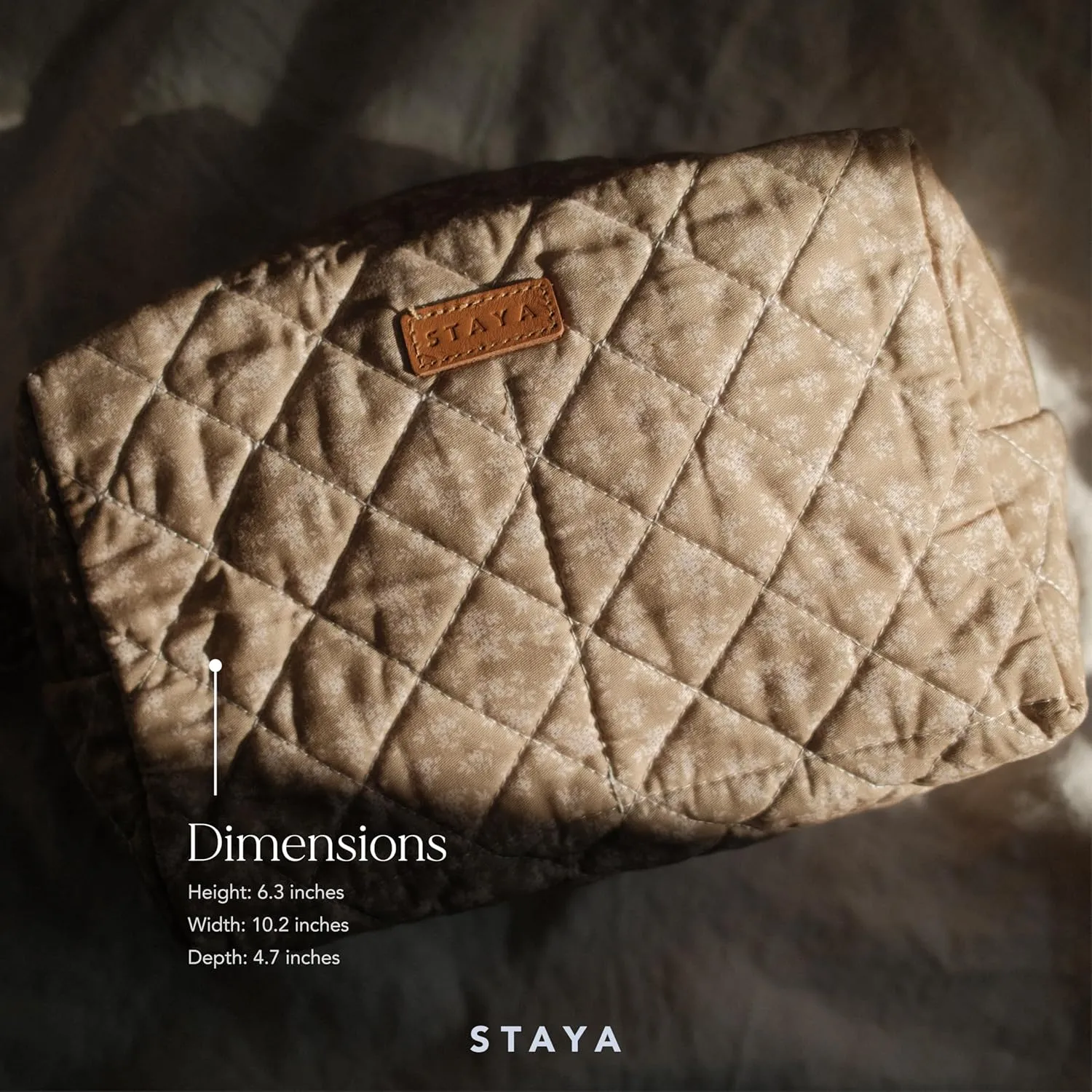 Staya Quilted Toiletry Pouch - Compact, Versatile, and Stylish Bag for All Your Essentials (Floral Canvas)