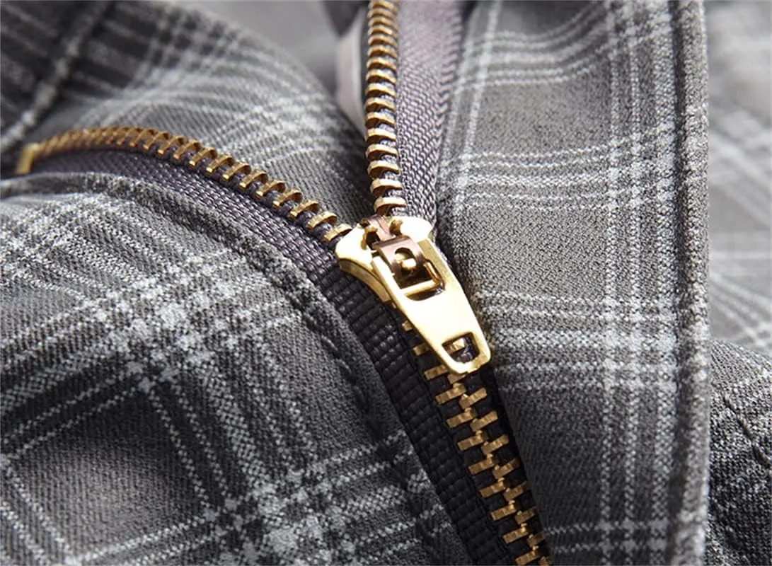 Stylish Casual Pants for Men's Plaid Dress Pants Chinos Slim Fit Stretch Pants for Business Casual