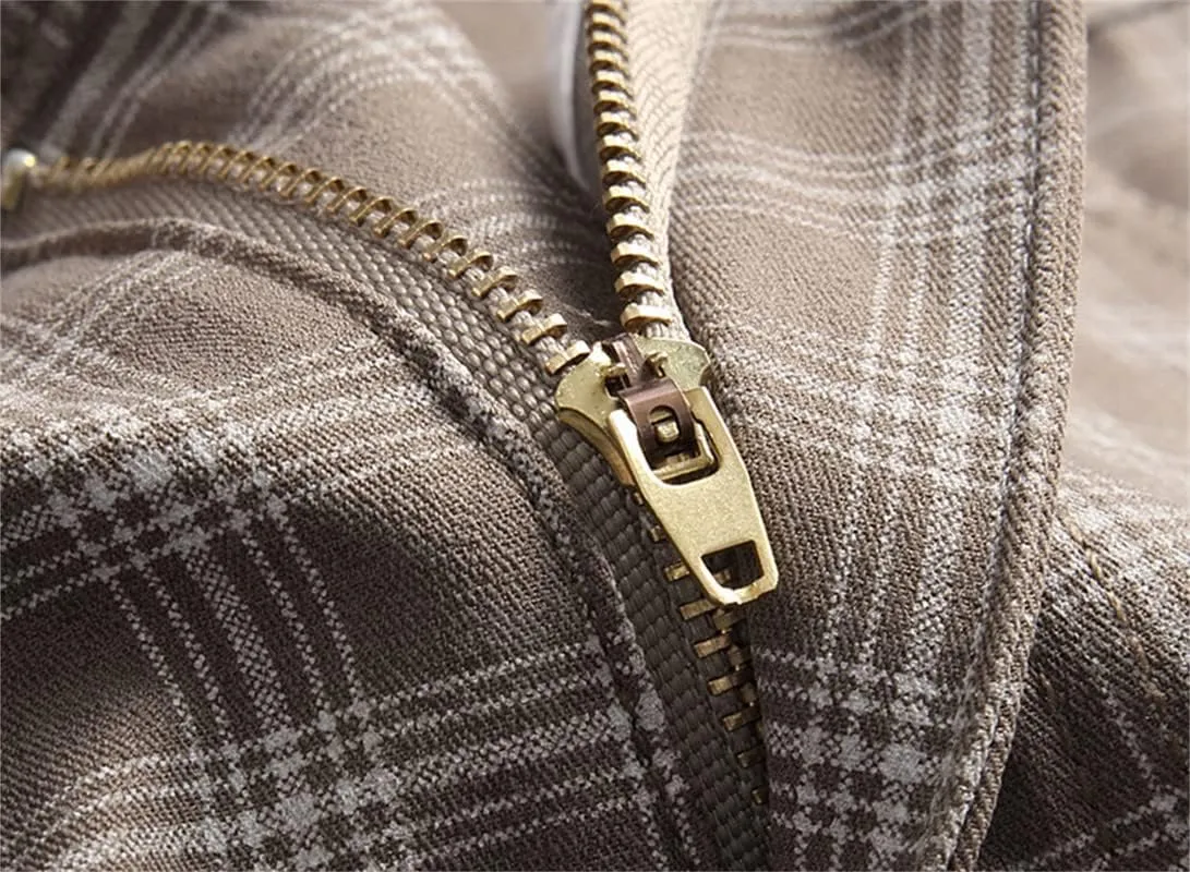 Stylish Casual Pants for Men's Plaid Dress Pants Chinos Slim Fit Stretch Pants for Business Casual