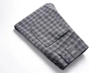 Stylish Casual Pants for Men's Plaid Dress Pants Chinos Slim Fit Stretch Pants for Business Casual