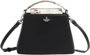Stylish Women's Versatile Stone Pattern Bucket Bag - Top Handle Crossbody & One-Shoulder Commuting Purse