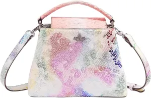 Stylish Women's Versatile Stone Pattern Bucket Bag - Top Handle Crossbody & One-Shoulder Commuting Purse