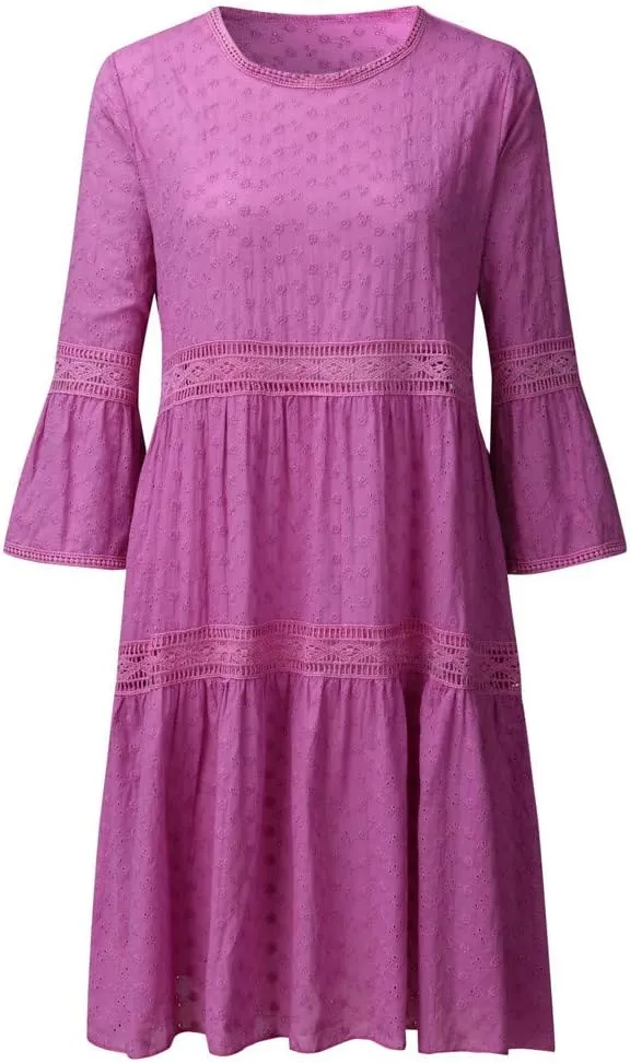Summer Dresses Casual Going Out able Basic Vacation Dresses 2025 Loose Simple Short Sleeve Crewneck Midi Dresses