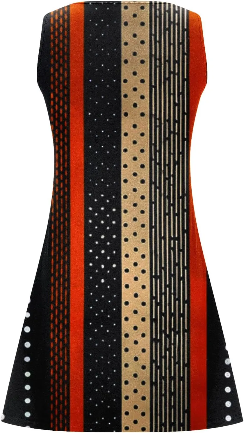 Summer Dresses for Women 2025 Beach Vacation Boho Floral Tunic Dress Sexy v Neck Sleeveless Mini Tank Sundress