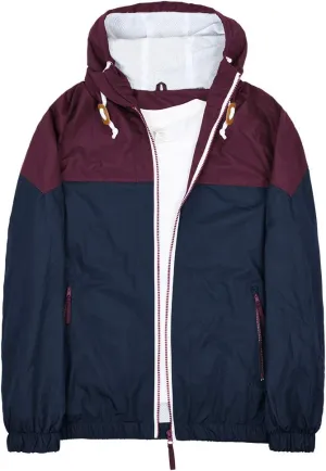 SUNDAY ROSE Men's Lightweight Hooded Jackets Vintage Patchcolor Windbreaker Packable Raincoat for Hiking