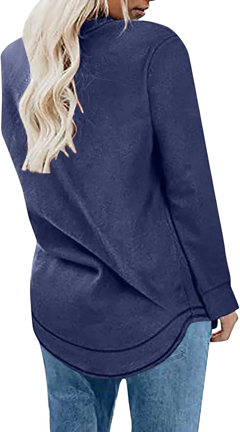 Sweatshirt For Women Casual Long Sleeve Crew Neck Tunic Shirts Casual Soft Pullover Tops Fall Clothes 2023