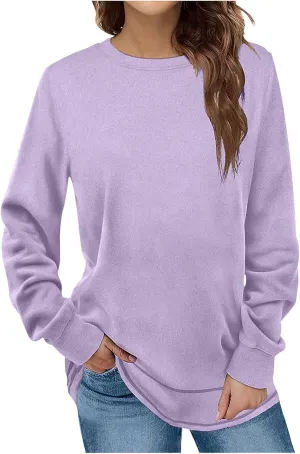 Sweatshirt For Women Casual Long Sleeve Crew Neck Tunic Shirts Casual Soft Pullover Tops Fall Clothes 2023