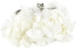 Sweet Fresh Petal Bag Women's Handbag Three-Dimensional Flower Crossbody Shoulder Bag Dress Garment Bag Hanfu Clutch Bag Wallet(White)