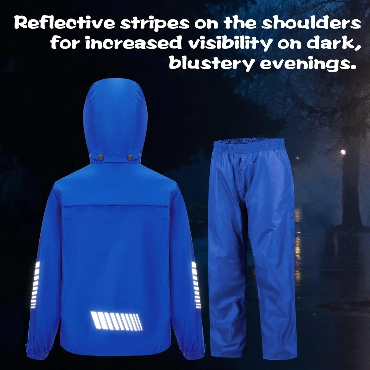 SWISSWELL Kids Rain Gear Boys Girls Youth Waterproof Rain Suit Breathable Reflective Raincoat and Pants