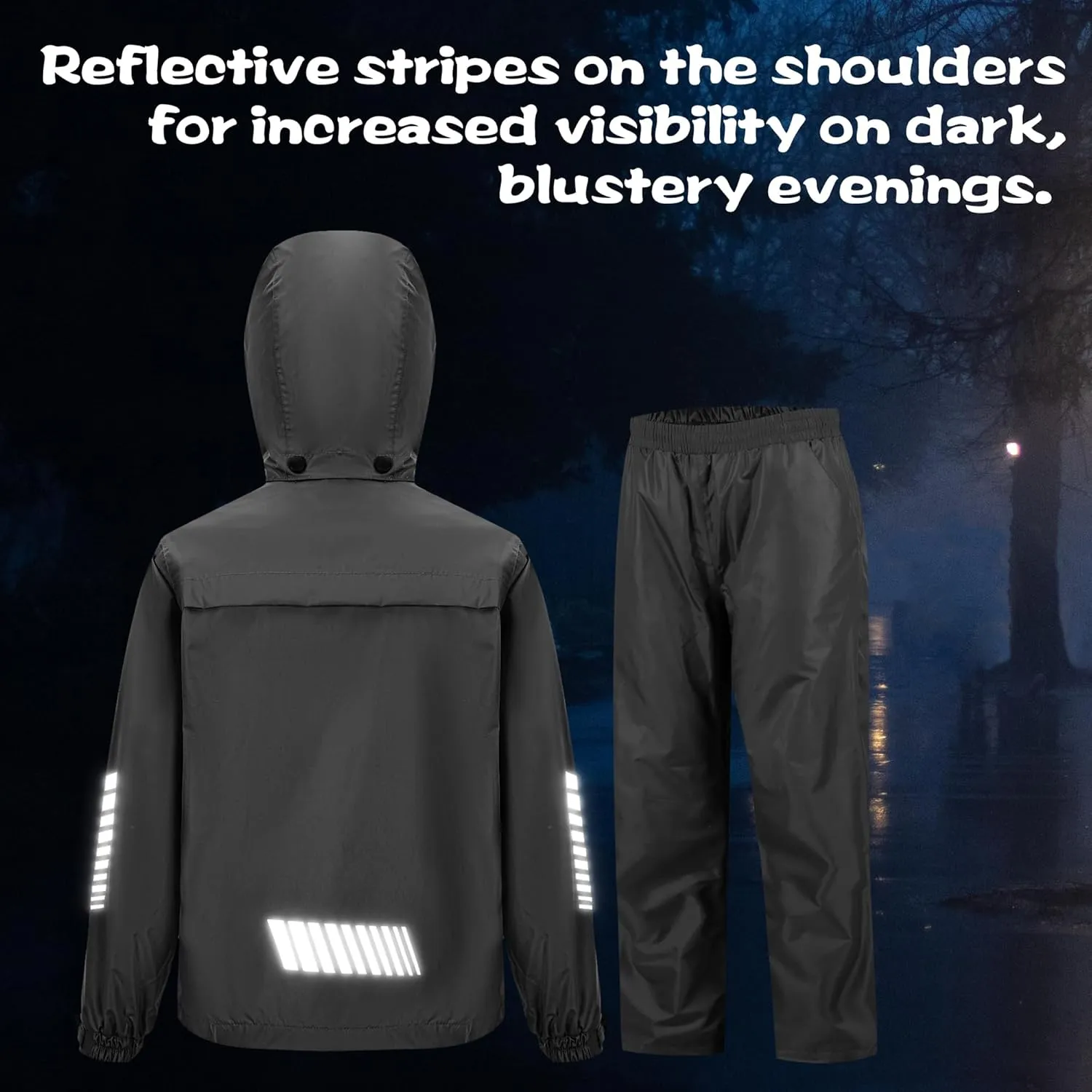 SWISSWELL Kids Rain Gear Boys Girls Youth Waterproof Rain Suit Breathable Reflective Raincoat and Pants