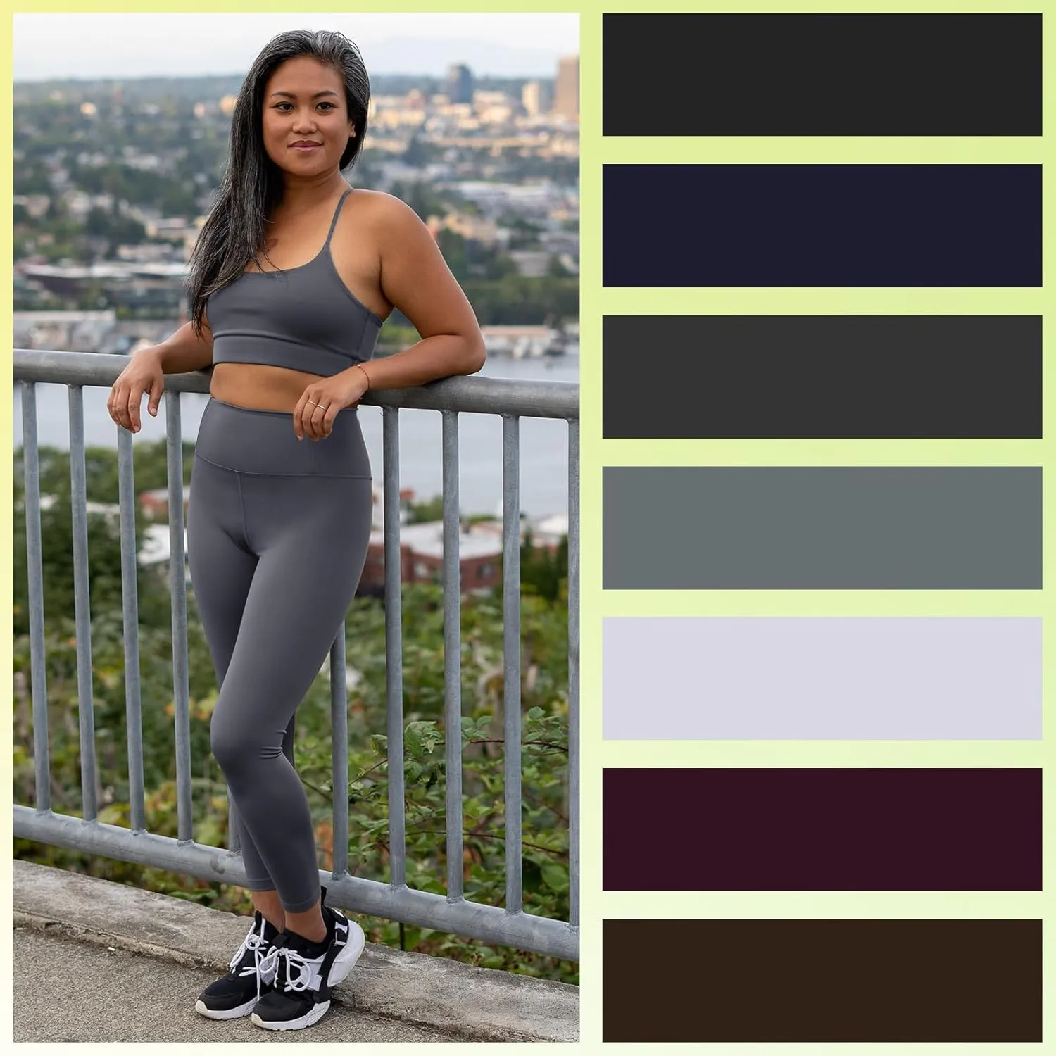 Syrinx 7 Pack Leggings for Women - High Waisted Tummy Control Soft Yoga Pants for Workout Running