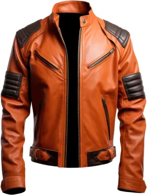 The Next Mens Biker Leather Jacket Motorcycle Coat Side Pockets Zipper Stand Collar Genuine Leather Jackets