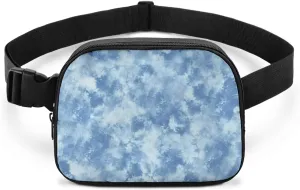 Tie Dye Fanny Packs for Women Blue Waist Bag Lightweight Practical Waist Pouch with Smooth Zipper for Hiking Travel Sports Cycling Mini Bum Bags for Women Crossbody Birthday Gifts for Her